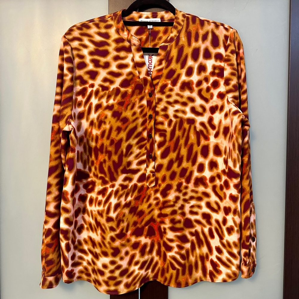 NWT Leopard Print Blouse Size M *Read Description!